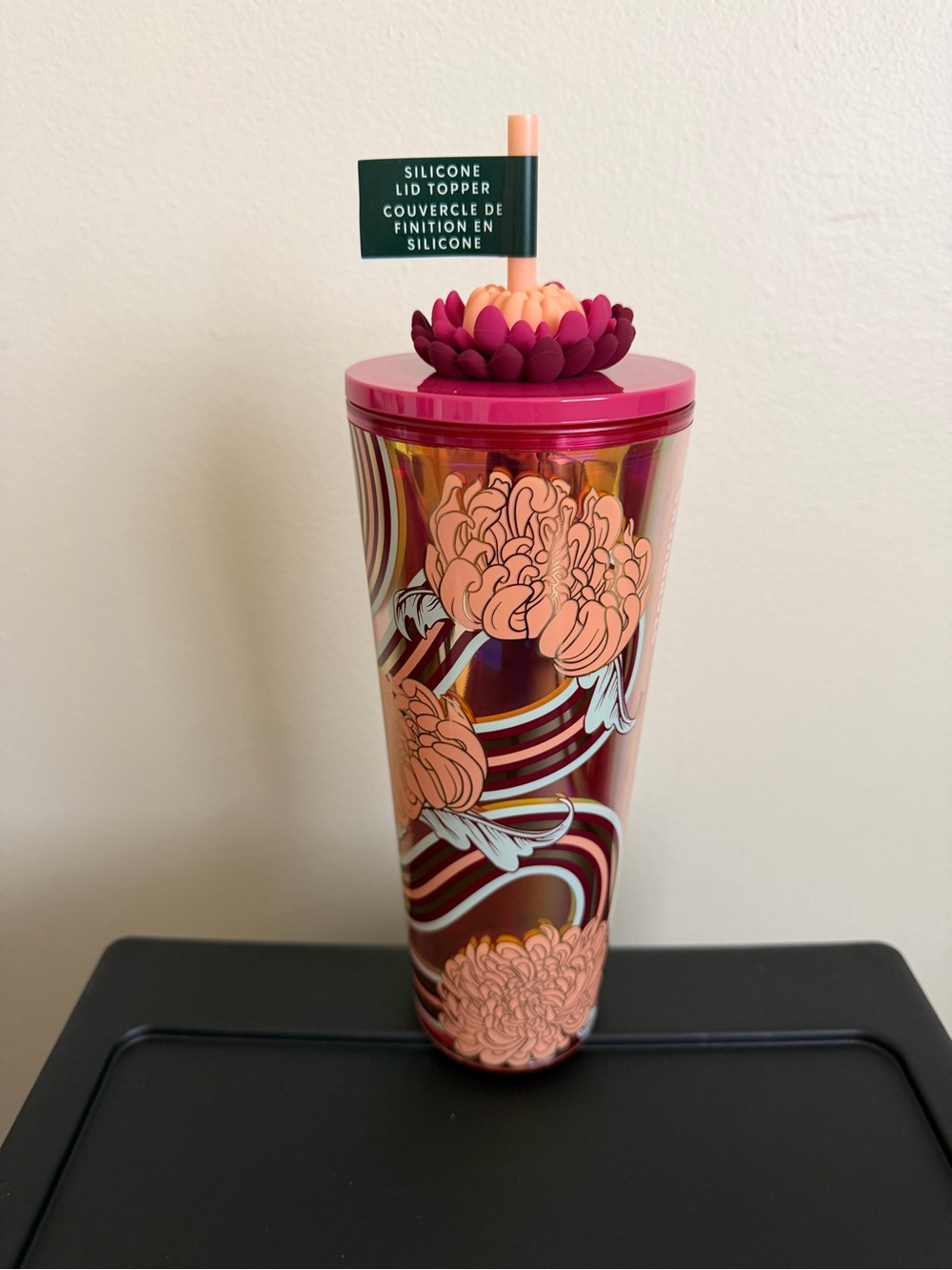 Starbucks Pink & Peach Floral Silicone Lid Tumbler